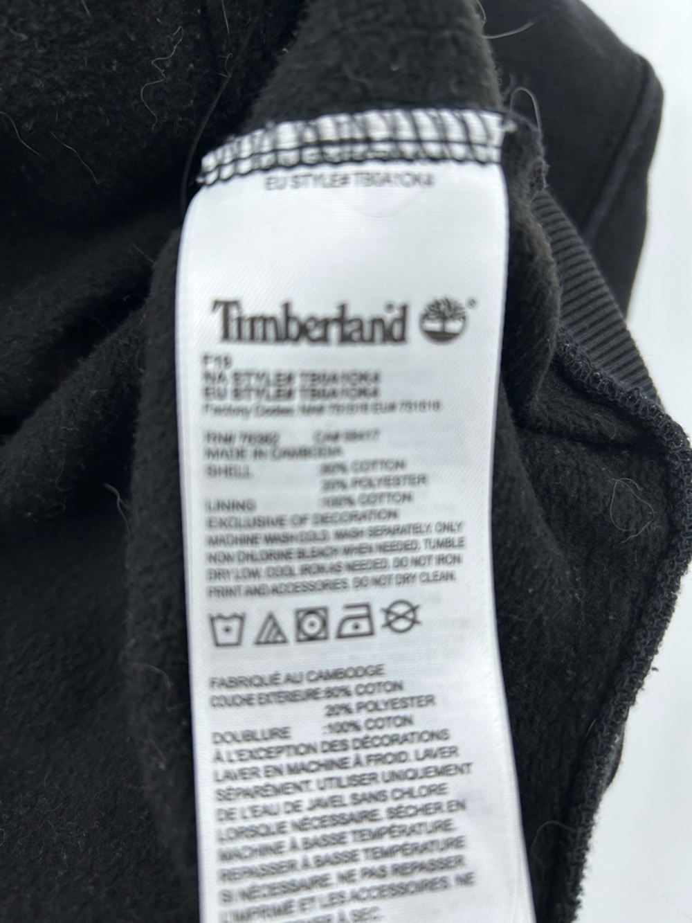Timberland Black Adult Hoodie with Tan Tree Emblem M - Picture 4 of 6